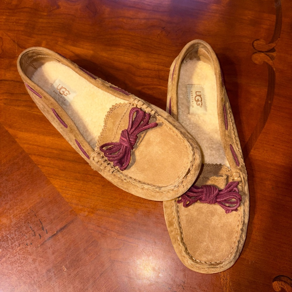 UGG Women's Tan and Purple Moccasins